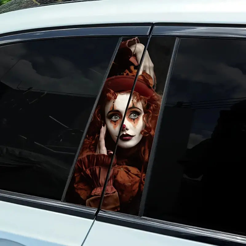 2 Pcs Cartoon Alien & Horror Themed Vinyl Car B-Pillar Sticker 14d0e284-53e5-45d0-8706-eff241f069d5