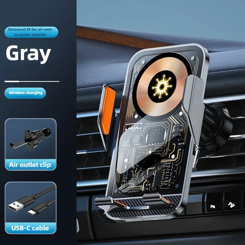 15W Smart Wireless Car Charger β Auto-Grip, 360Β° Adjustable Mount Gray 3_1ad69d3d858bb0e3218ec2e18142c3f3