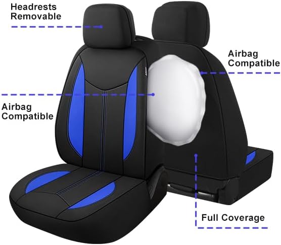 Universal Neoprene Seat Covers — Black / Blue
