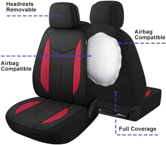 Universal Neoprene Seat Covers — Black / Red