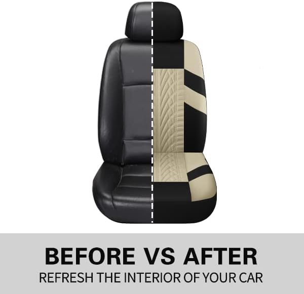 Universal Seat Covers — Front Seat — Black / Beige