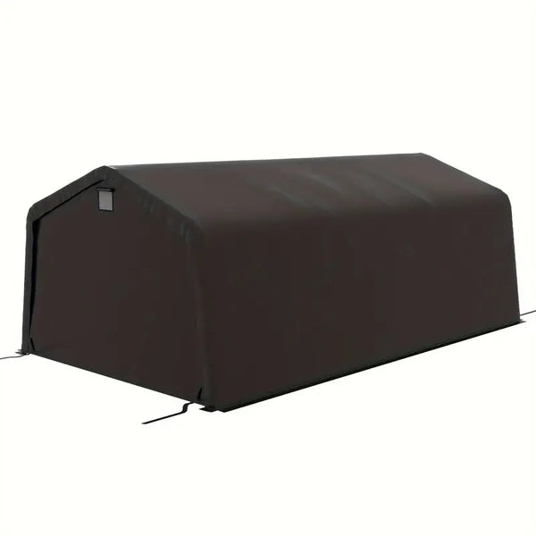 Outsunny 12' X 20' Heavy Duty Carport, Portable Garage Canopy Tent With 2 Ventilation Windows And Large Door Black 48b23a41-950a-4720-a73e-b181d1b1bac6
