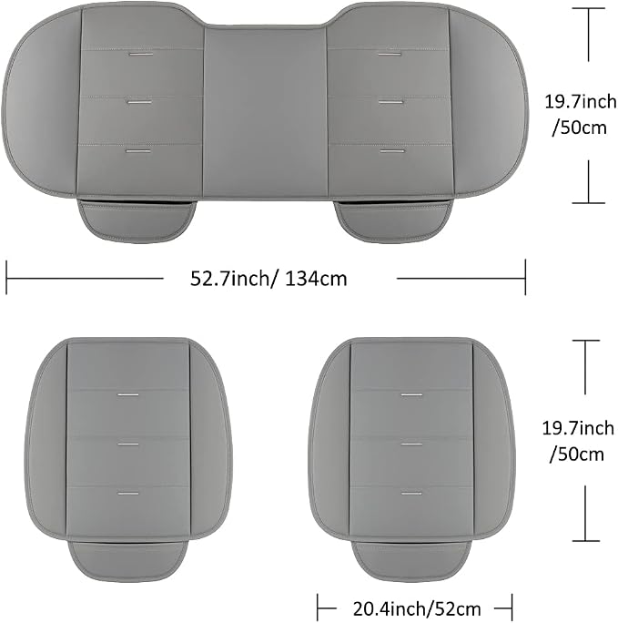 Universal Faux Leather Seat Covers — Front Seat — Gray
