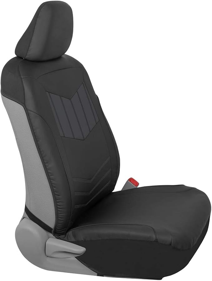 Faux Leather Car Seat Covers — Front Seat — Gray