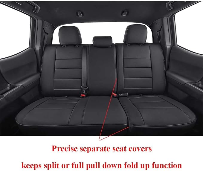 Faux Leather Seat Covers for Toyota Tacoma — Full Set — Black