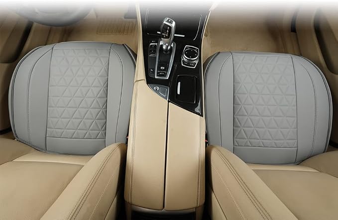 Universal Faux Leather Seat Covers — Front Seat — Black / Gray