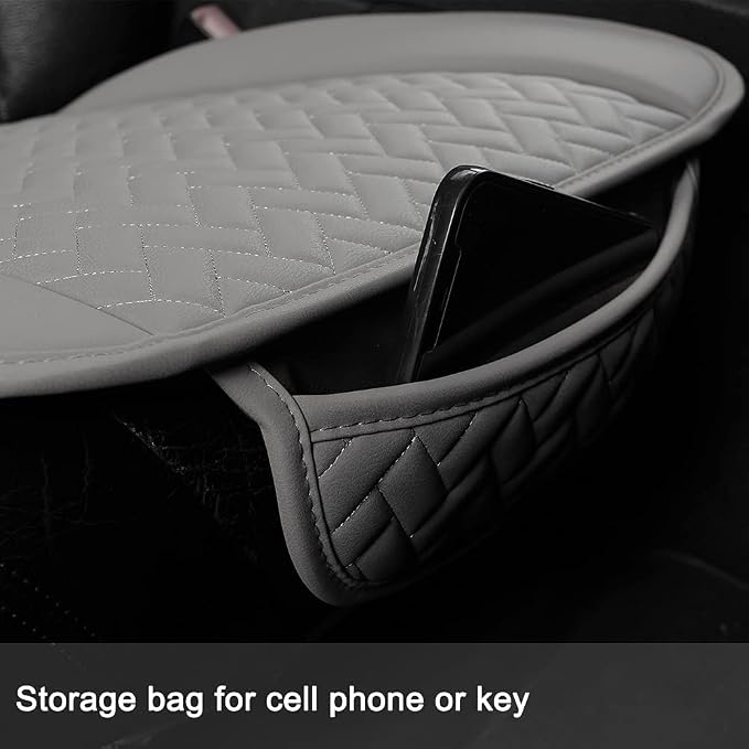 Faux Leather Car Seat Covers — Full Set — Gray