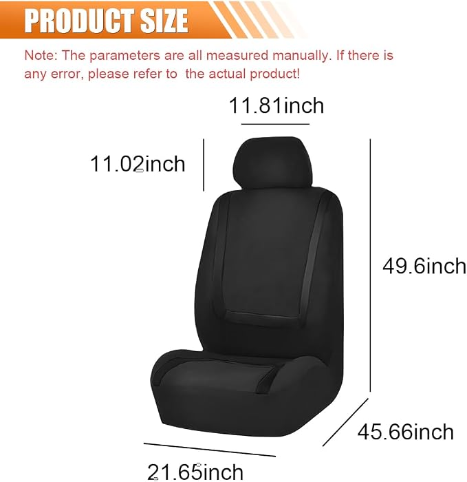 Universal Seat Covers — Front Seat — Black