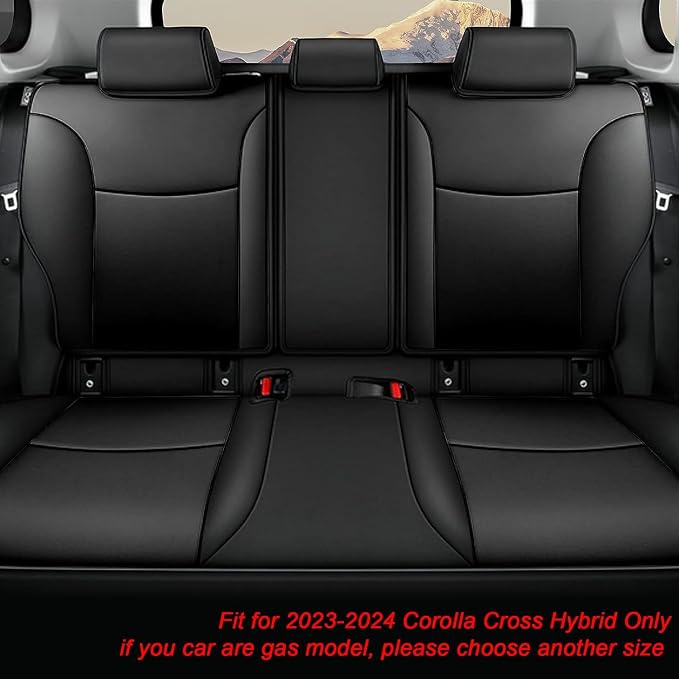 Faux Leather Seat Covers for Toyota Corolla Cross — Full Set — Black