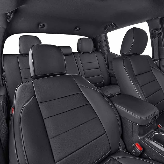 Faux Leather Seat Covers for Toyota Tacoma — Front Seat — Black
