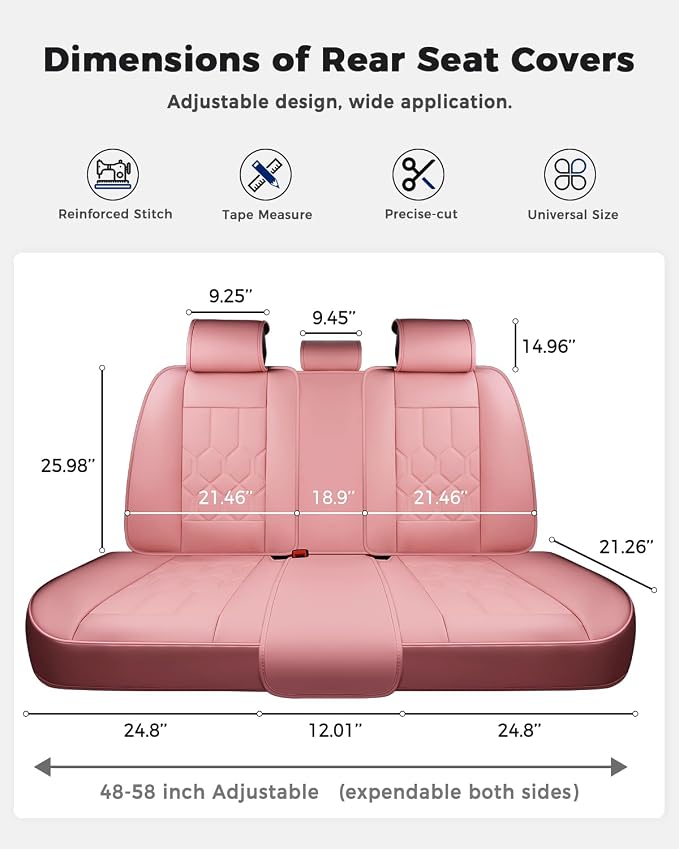 Universal Seat Covers — Full Set — Pink
