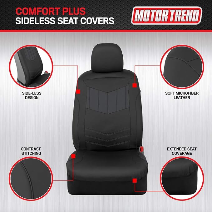 Faux Leather Car Seat Covers — Front Seat — Gray