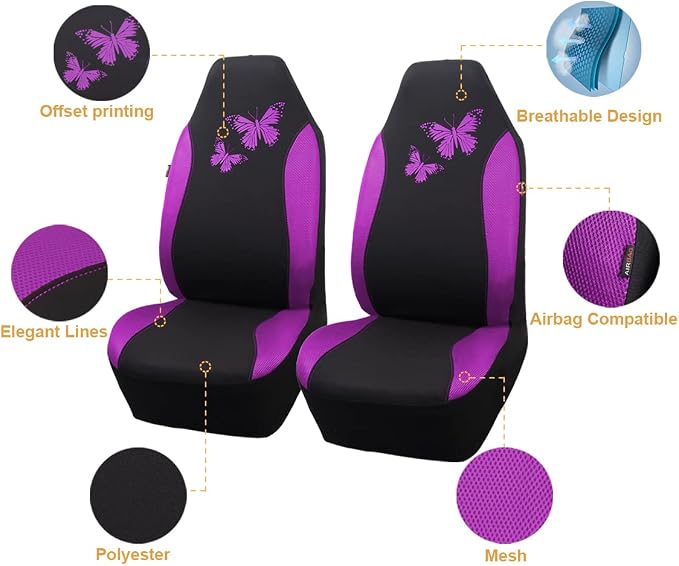 Universal Seat Covers — Front Seat — Purple