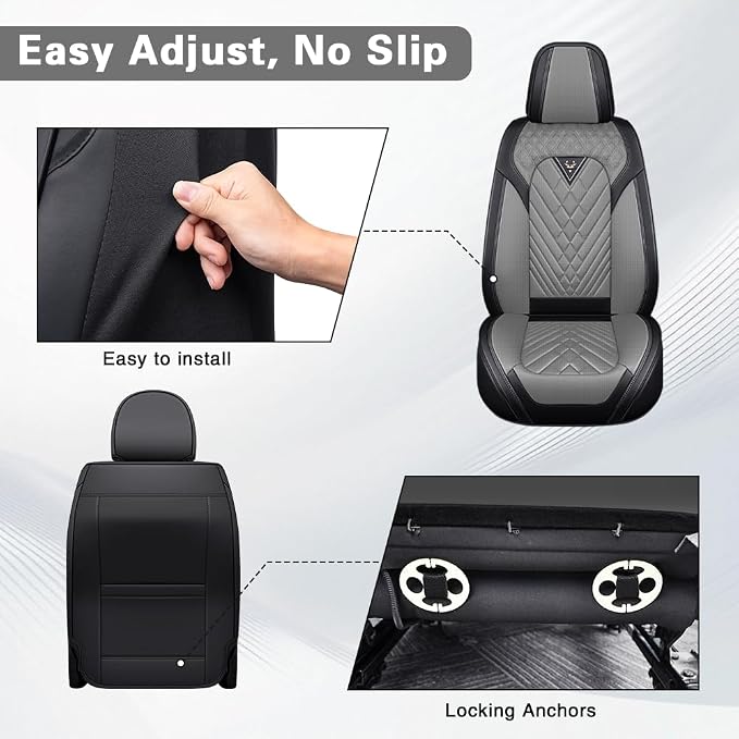 Seat Covers for Toyota Venza — Front Seat — Black / Gray