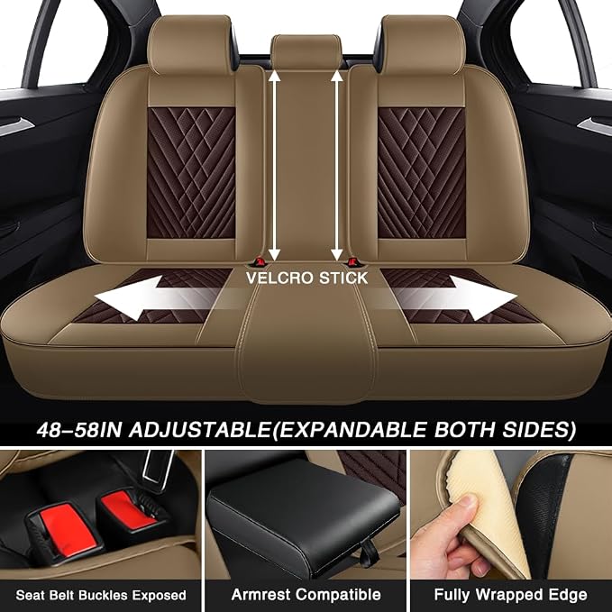 Seat Covers for Toyota C-HR — Full Set — Brown / Beige