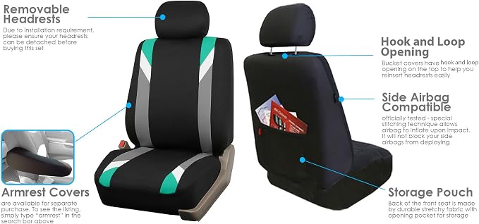 Universal Fabric Seat Covers — Front Seat