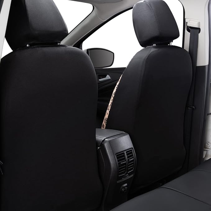 Fabric Car Seat Covers — Front Seat — Black