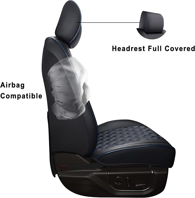 Seat Covers for Multiple Vehicles — Full Set — Black / Blue