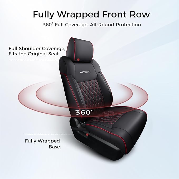 Seat Covers for Multiple Vehicles — Front Seat — Black / Red