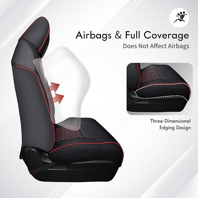 Seat Covers for Toyota Tacoma — Front Seat — Black / Red