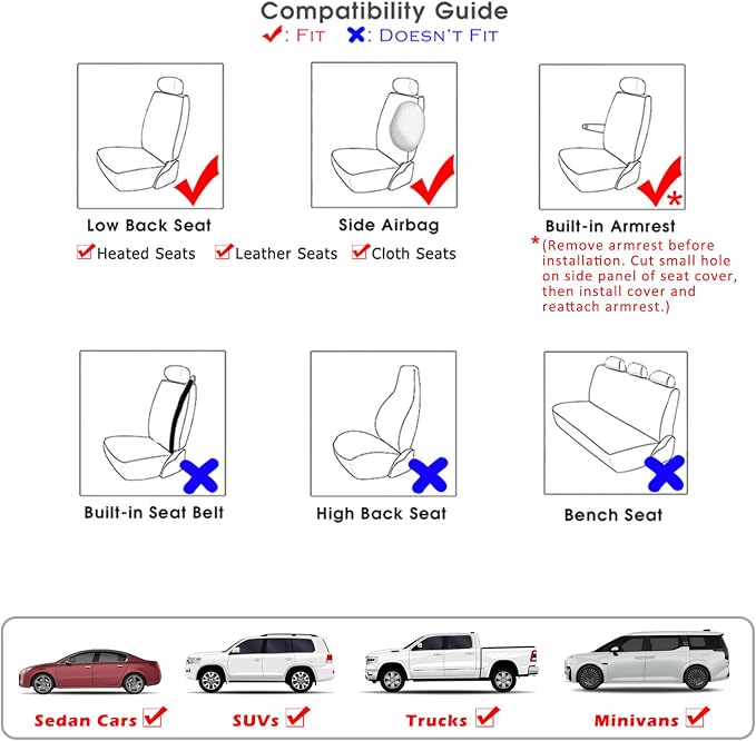 Universal Seat Covers — Front Seat — Gray