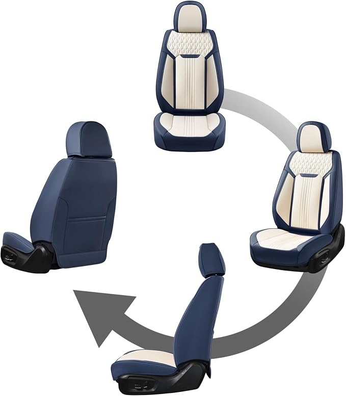 Universal Seat Covers — Front Seat — Blue / White