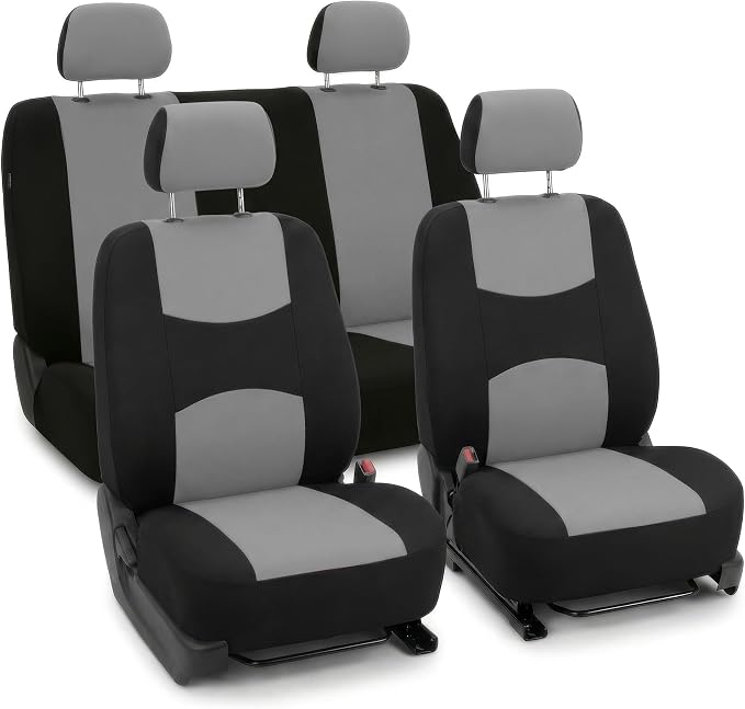 Universal Fabric Seat Covers — Full Set — Gray