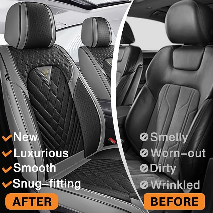 Seat Covers for Toyota Highlander — Front Seat — Gray / Black