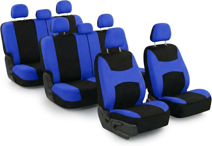 Universal Fabric Seat Covers — Blue / Black