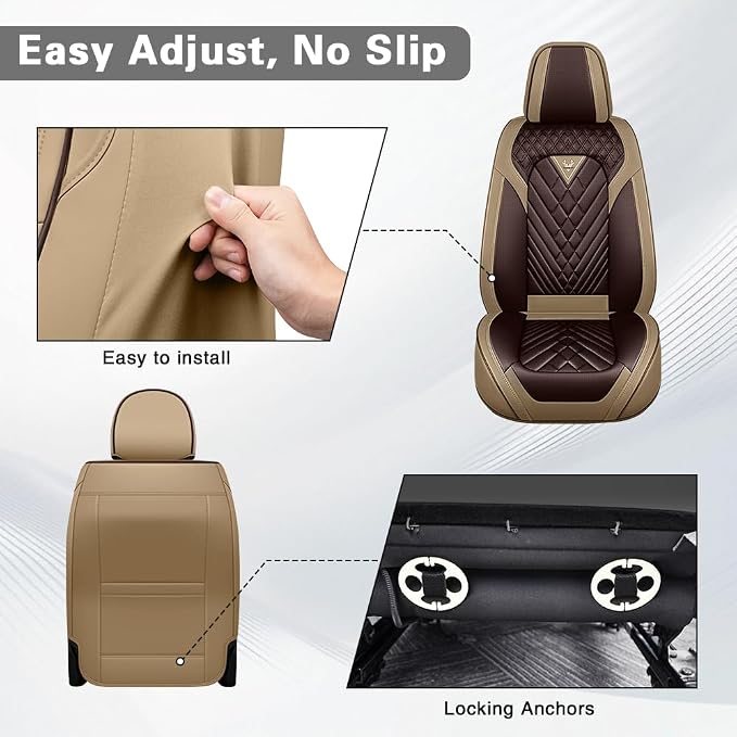Seat Covers for Toyota Avalon — Front Seat — Brown / Beige