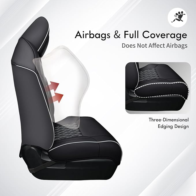 Seat Covers for Toyota Tacoma — Full Set — Black / White