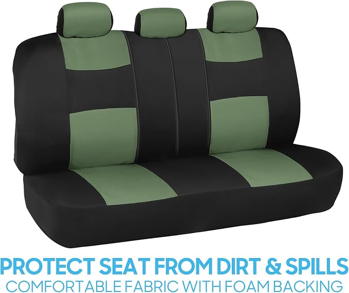 Car Seat Covers — Full Set — Green / Black