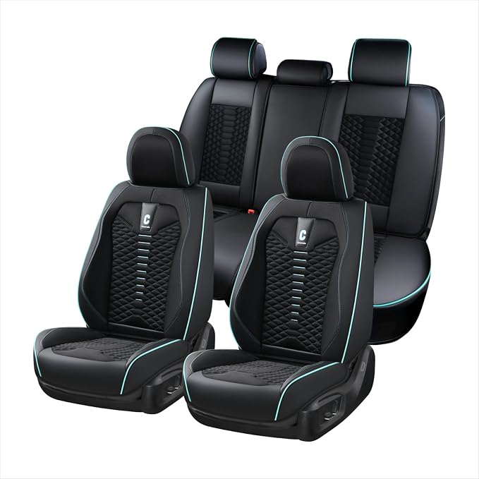 Universal Faux Leather Seat Covers — Full Set — Black