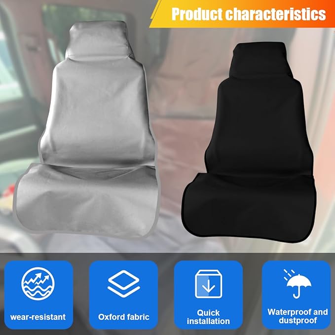 Universal Seat Covers — Front Seat — Gray