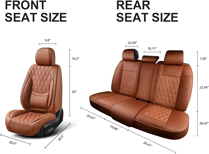 Universal Seat Covers — Full Set — Brown