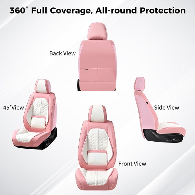 Universal Seat Covers — Front Seat — Pink / White