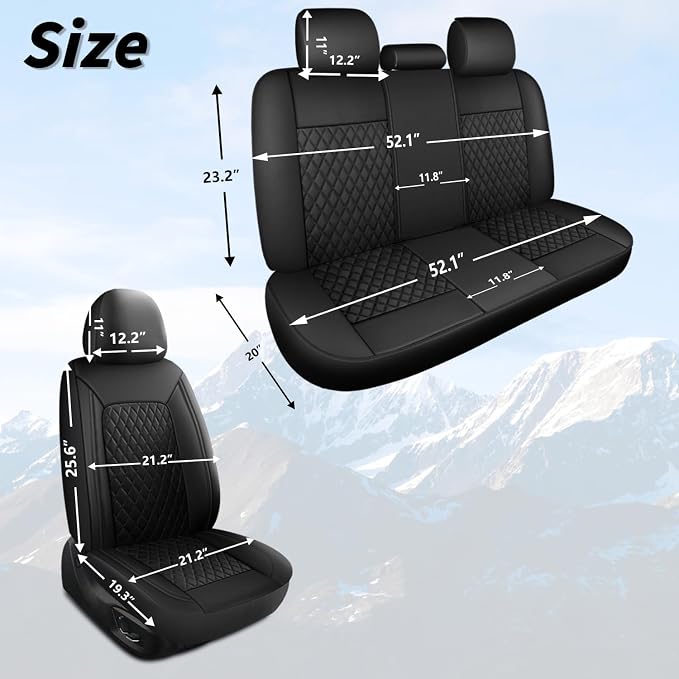 Universal Faux Leather Seat Covers — Full Set