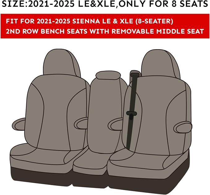 Seat Covers for Toyota Sienna — Full Set — Black / Gray