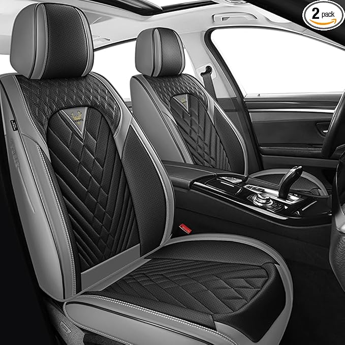 Seat Covers for Toyota Sienna — Front Seat — Gray / Black