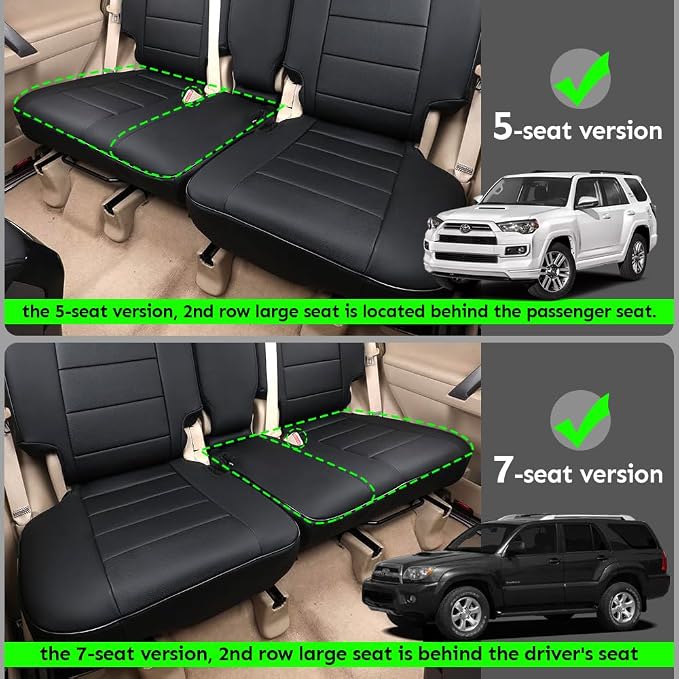 Faux Leather Seat Covers for Toyota 4Runner — Full Set — Black