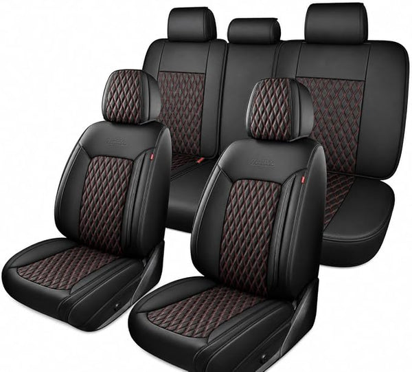 Universal Seat Covers โ Full Set โ Red / Black