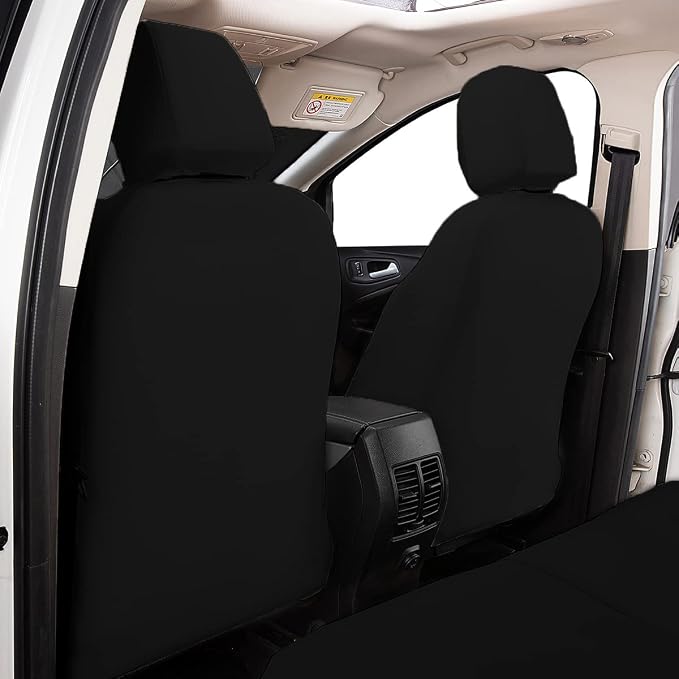 Faux Leather Car Seat Covers — Front Seat — Green / Black