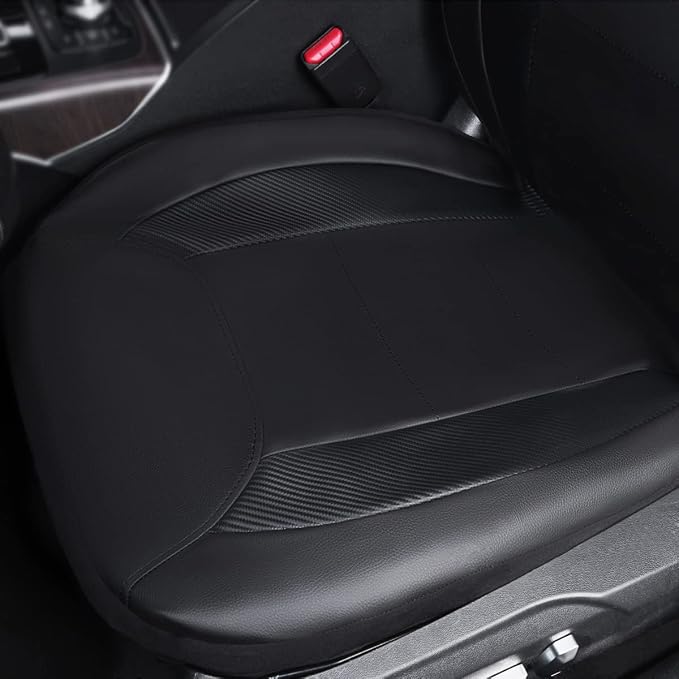 Faux Leather Car Seat Covers — Front Seat — Black