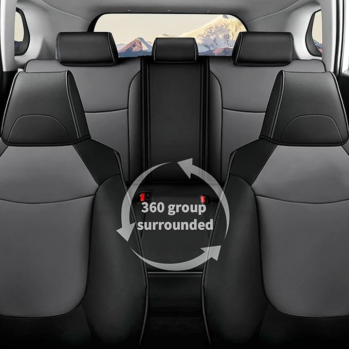 Faux Leather Seat Covers for Toyota Corolla Cross — Full Set — Black / Gray