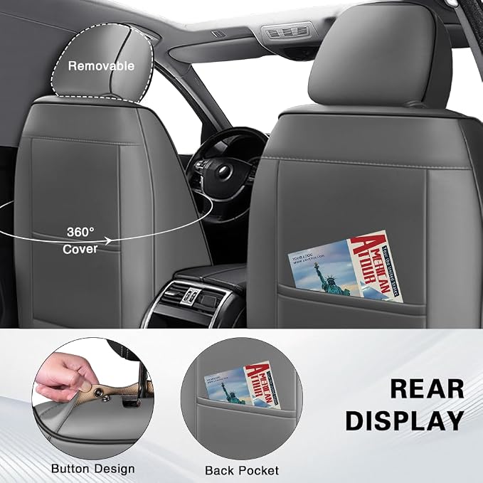 Seat Covers for Toyota Yaris — Front Seat — Gray / Black