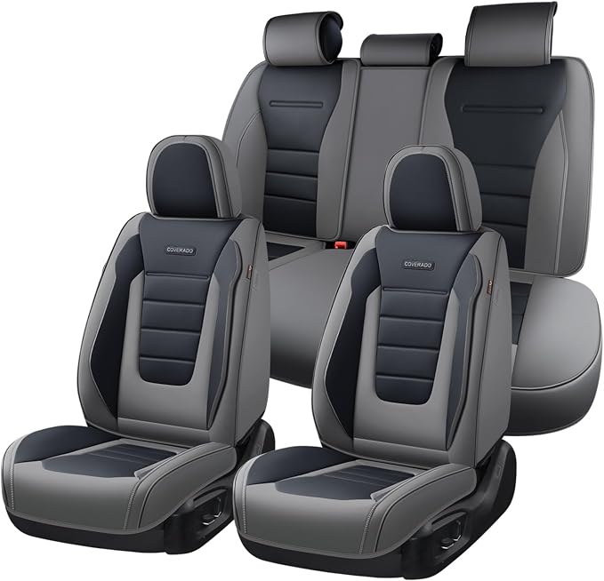 Universal Seat Covers — Full Set — Gray / Black