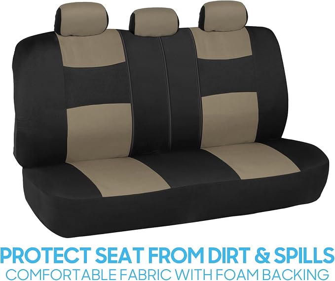 Car Seat Covers — Full Set — Beige / Black