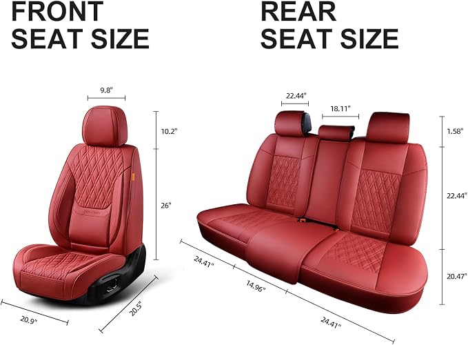 Universal Seat Covers — Full Set — Red