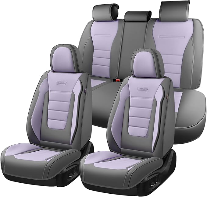 Universal Seat Covers — Full Set — Gray / Purple