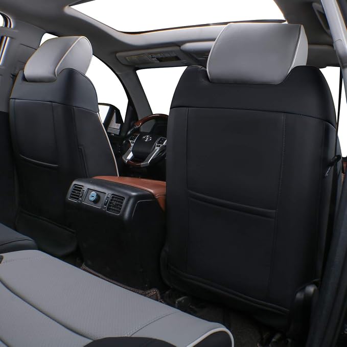 Faux Leather Seat Covers for Toyota Tacoma — Front Seat — Black / Gray